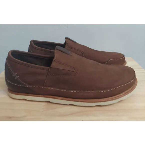 Chaco Men's Thompson Slip Driving Loafers Shoes Pinecone Brown Textile s…