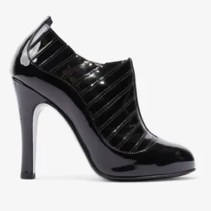 Chanel Paris New York Black Patent Leather Booties Heels Boots EU 40 US 9.5 - 10