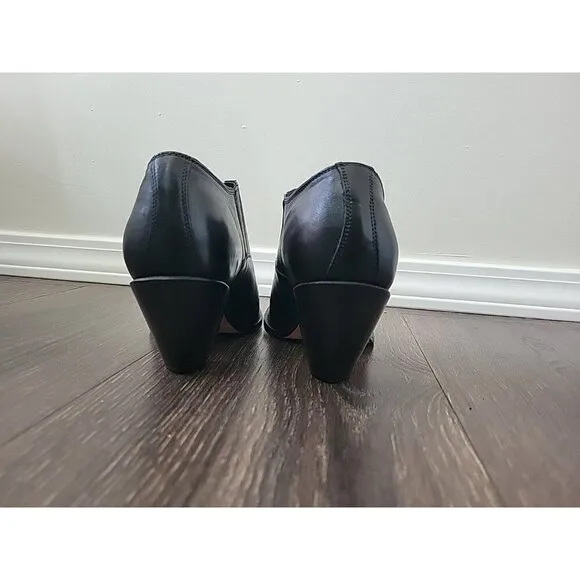 Charlie 1 Horse By Lucchese Women's Ankle Boots Black Leather Snip-Toe Size 6.5