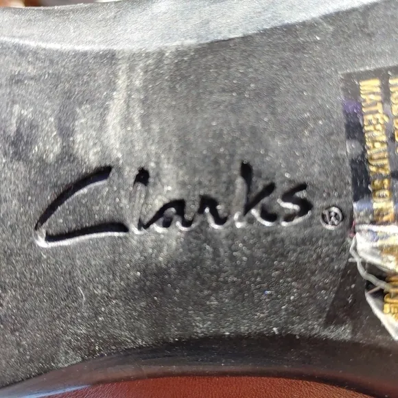 CLARK BROWN GENUINE LEATHER SLIDES MULES SHOES SIZE 12 3.5&quot; Heel