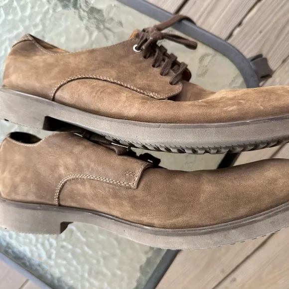 Clarks Aldwin Oxford Brown Suede Mens Cushion Ortholite Lace Dress Shoes Size 12