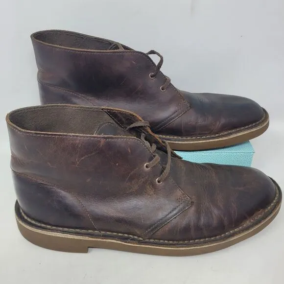 Clarks Boots Mens 11 M Bushacre Lace Chukka Brown Distressed Leather Casual 98%