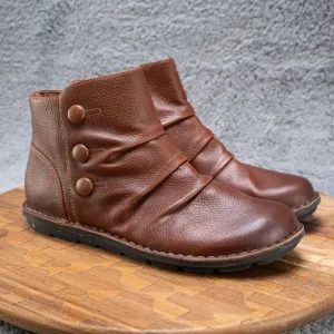 Clarks Janice Verna Dark Tan Leather Ankle Boots Women's Size 8 M EUC