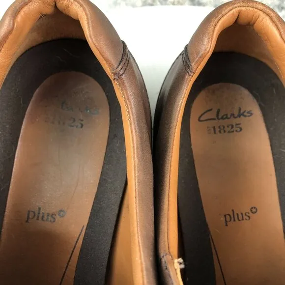 Clarks Men's Size 12M Gatewood Over Brown Leather Lace-Up Oxford Dress Shoes
