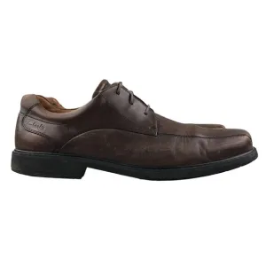Clarks Men's Size 12M Gatewood Over Brown Leather Lace-Up Oxford Dress Shoes