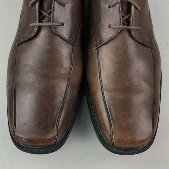 Clarks Men's Size 12M Gatewood Over Brown Leather Lace-Up Oxford Dress Shoes