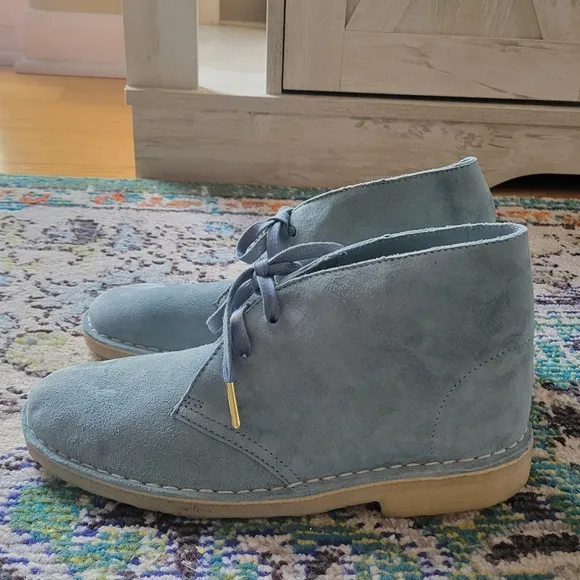 Clarks Originals Blue Suede Desert Chukka Boots Size 8.5