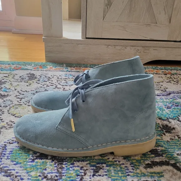 Clarks Originals Blue Suede Desert Chukka Boots Size 8.5
