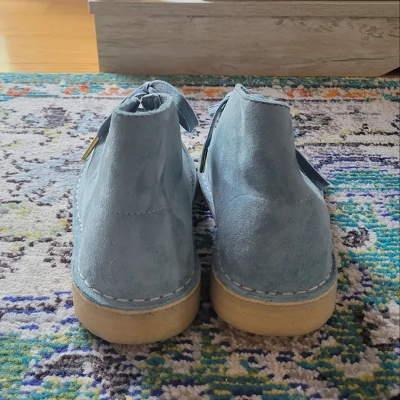 Clarks Originals Blue Suede Desert Chukka Boots Size 8.5