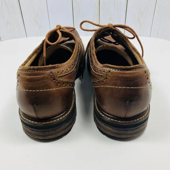 Clarks Oxford Wingtip Shoes Mens 13M Brown Leather Dress Shoes 66119
