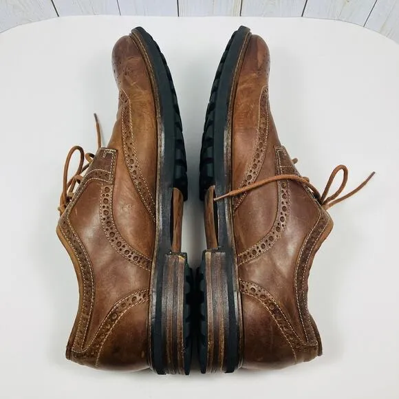 Clarks Oxford Wingtip Shoes Mens 13M Brown Leather Dress Shoes 66119