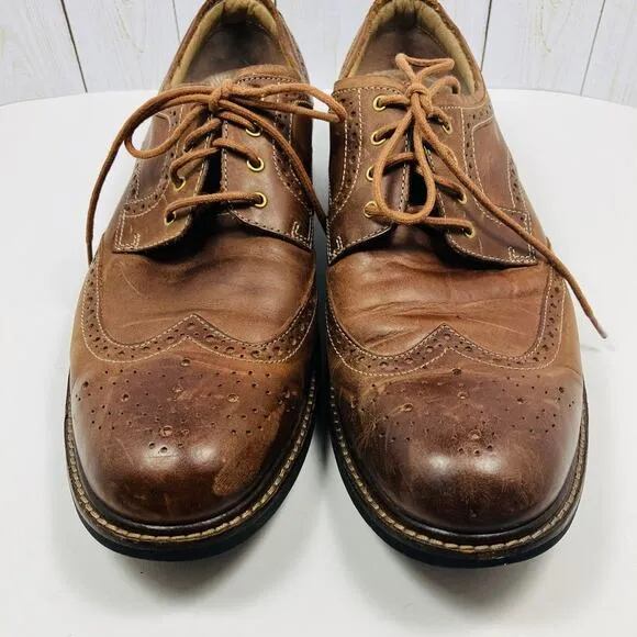 Clarks Oxford Wingtip Shoes Mens 13M Brown Leather Dress Shoes 66119