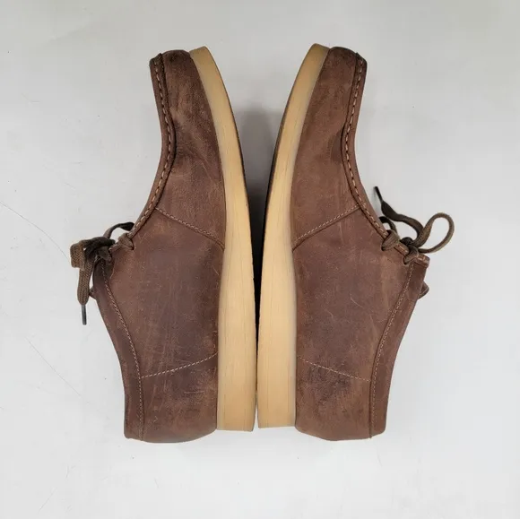 Clarks Shacre Chukka Mens Size 12 EU 46 Brown Leather Gum Sole Casual Shoes