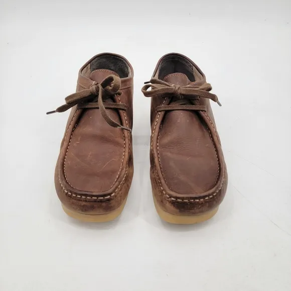Clarks Shacre Chukka Mens Size 12 EU 46 Brown Leather Gum Sole Casual Shoes