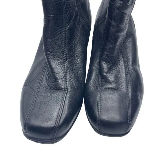 Clarks Artisan Women's Mid Calf Boots Shoes Heeled Leather Black Size 8