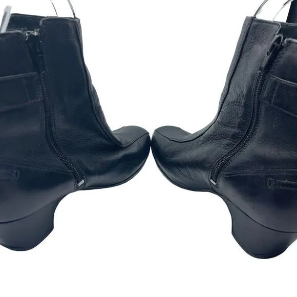 Clarks Artisan Women's Mid Calf Boots Shoes Heeled Leather Black Size 8