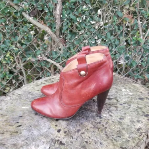 Coach Brown Aliza Leather Cognac Boots/Booties