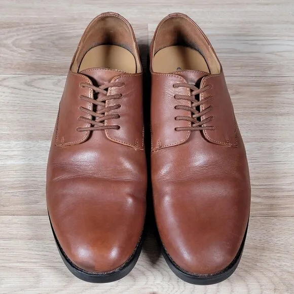 Coach Derby Shoes Mens Size 9 D Brown Black Round Toe Leather Dress FG2990