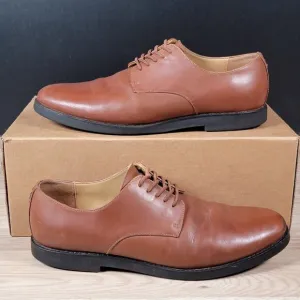 Coach Derby Shoes Mens Size 9 D Brown Black Round Toe Leather Dress FG2990