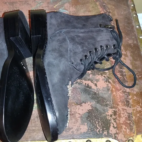 Coach watts suede black boots booties shoes size 5b stars rhinestones new nwot