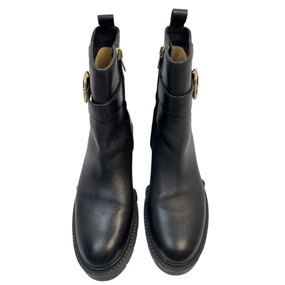 COACH Women's Lacey Leather Ankle Bootie Black CB995 Size 9 B