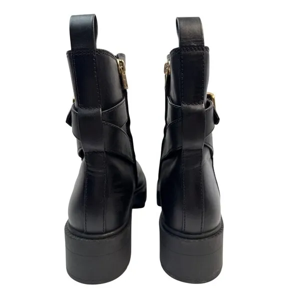 COACH Women's Lacey Leather Ankle Bootie Black CB995 Size 9 B