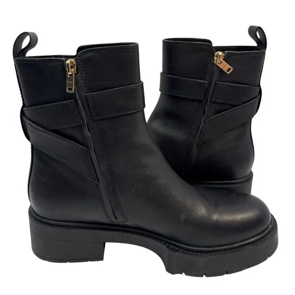 COACH Women's Lacey Leather Ankle Bootie Black CB995 Size 9 B