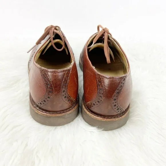 Cole Haan 9 B Mens Cognac Leather Lace-up Oxford Dress Shoes