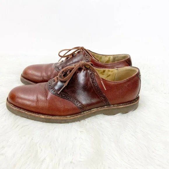 Cole Haan 9 B Mens Cognac Leather Lace-up Oxford Dress Shoes