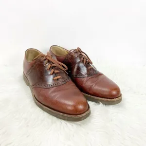 Cole Haan 9 B Mens Cognac Leather Lace-up Oxford Dress Shoes