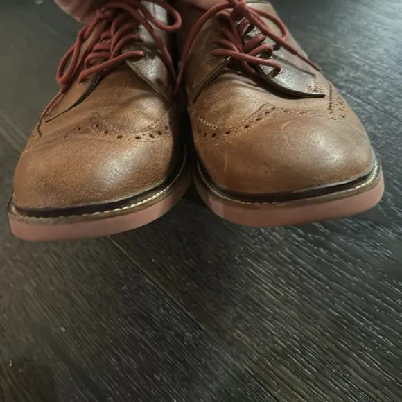 Cole Haan Air Franklin Shoes Brown Leather Wingtip Derby Oxford Casual size 8