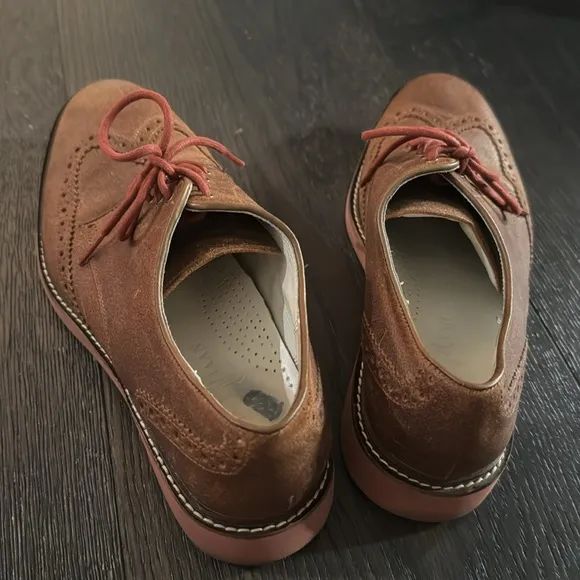 Cole Haan Air Franklin Shoes Brown Leather Wingtip Derby Oxford Casual size 8