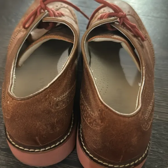 Cole Haan Air Franklin Shoes Brown Leather Wingtip Derby Oxford Casual size 8