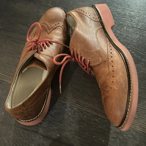 Cole Haan Air Franklin Shoes Brown Leather Wingtip Derby Oxford Casual size 8