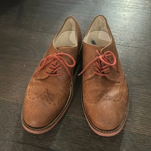 Cole Haan Air Franklin Shoes Brown Leather Wingtip Derby Oxford Casual size 8