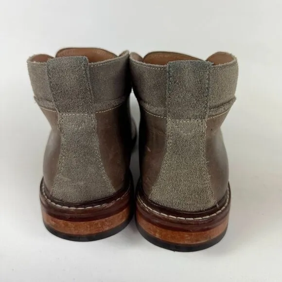 Cole Haan Chukka Boots Men's 9.5 Brown Leather Almond Toe Lace-Up Block Heel