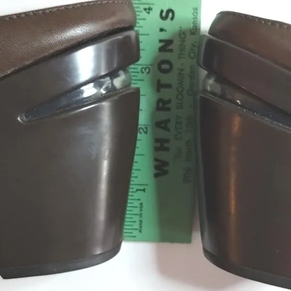 Cole Haan Collab Shelly NEW Brown Leather Wedge Buckle Wedge  Clog 8B