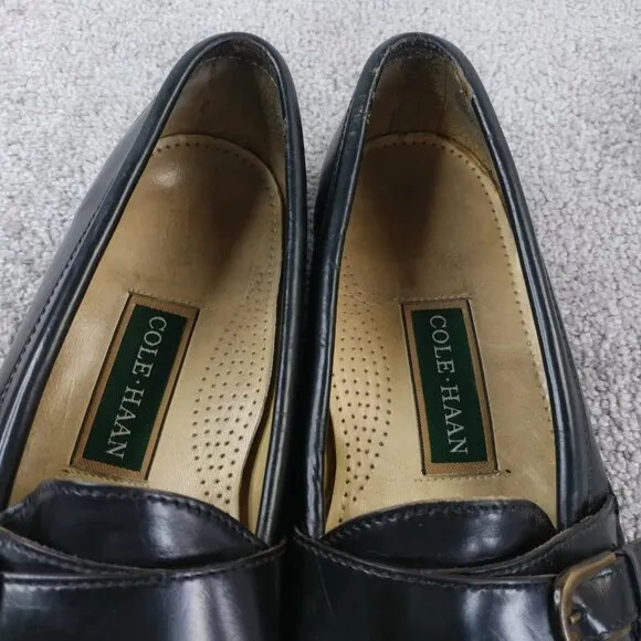 Cole Haan Dress Shoes Mens 10 Loafers Leather Buckle Kiltie Monk Strap Black