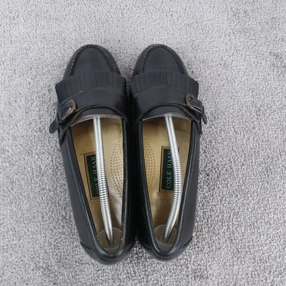 Cole Haan Dress Shoes Mens 10 Loafers Leather Buckle Kiltie Monk Strap Black