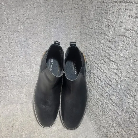 Cole Haan Go-To Men's Size 10W Black Leather Almond Toe Chelsea Boots C36531