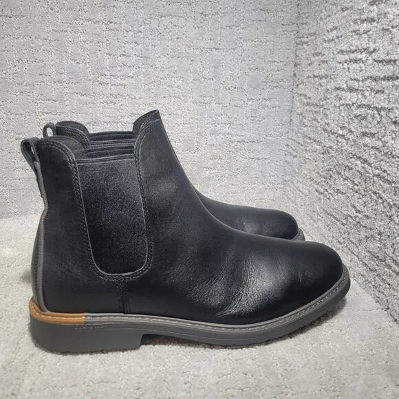 Cole Haan Go-To Men's Size 10W Black Leather Almond Toe Chelsea Boots C36531