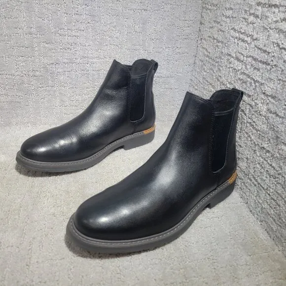 Cole Haan Go-To Men's Size 10W Black Leather Almond Toe Chelsea Boots C36531