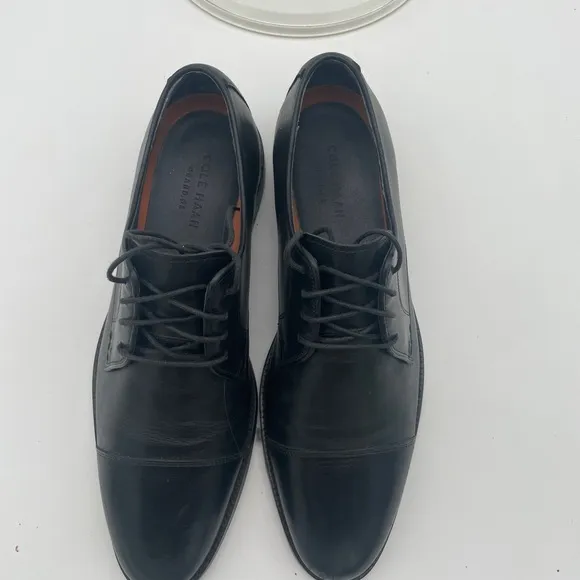 Cole Haan Grand 0s Zero Black Oxford Cap toe Leather Dress Shoe M 10.5W