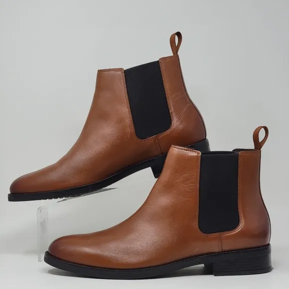 Cole Haan Grand  Dress Chelsea Leather Boots C37859 British Tan Mens Size 12 New