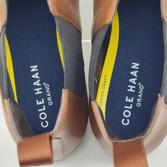 Cole Haan Grand  Dress Chelsea Leather Boots C37859 British Tan Mens Size 12 New