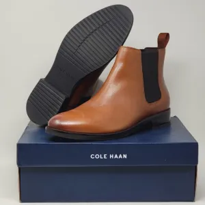 Cole Haan Grand  Dress Chelsea Leather Boots C37859 British Tan Mens Size 12 New