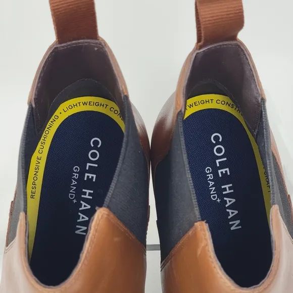 Cole Haan Grand  Dress Chelsea Leather Boots C37859 British Tan Mens Size 12 New