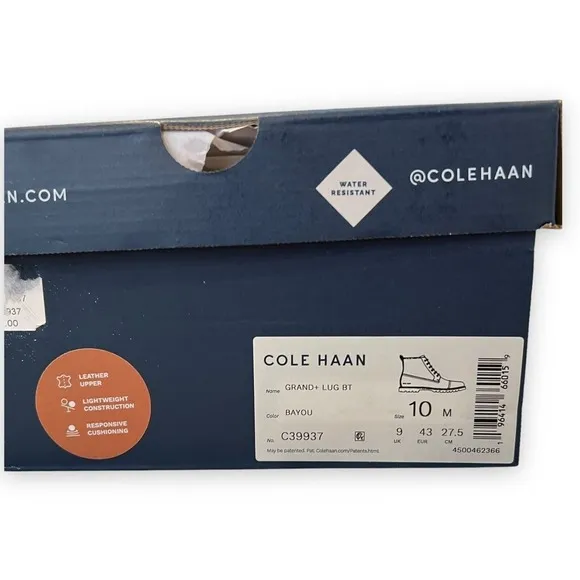Cole Haan Grand  Lug Boots Mens 10 M Brown Bayou Water Repellant READ