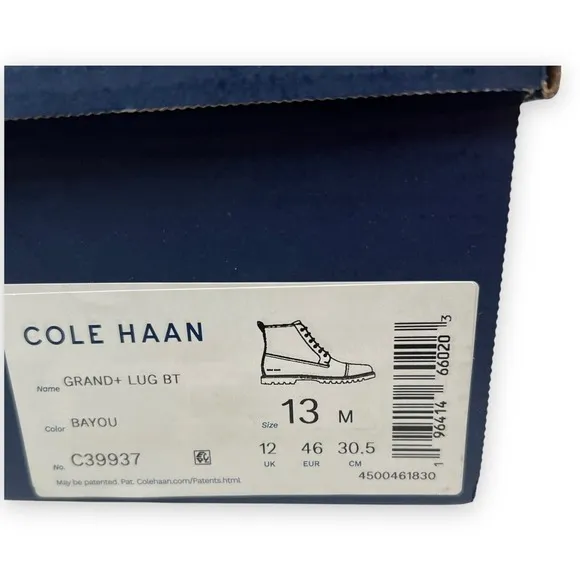 Cole Haan Grand  Lug Boots Mens 13 M Brown Bayou Water Repellant READ