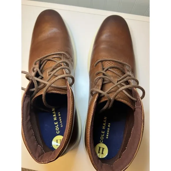 COLE HAAN Grand OS Chukka Boots Men's Watson 11 Brown Leather C29589 Shoes Lace